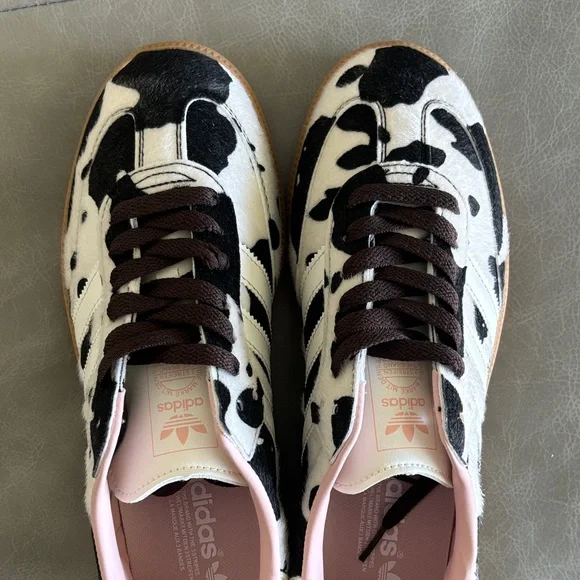 Adidas Black and White Cow Pattern Sneakers - Picture 6 of 7